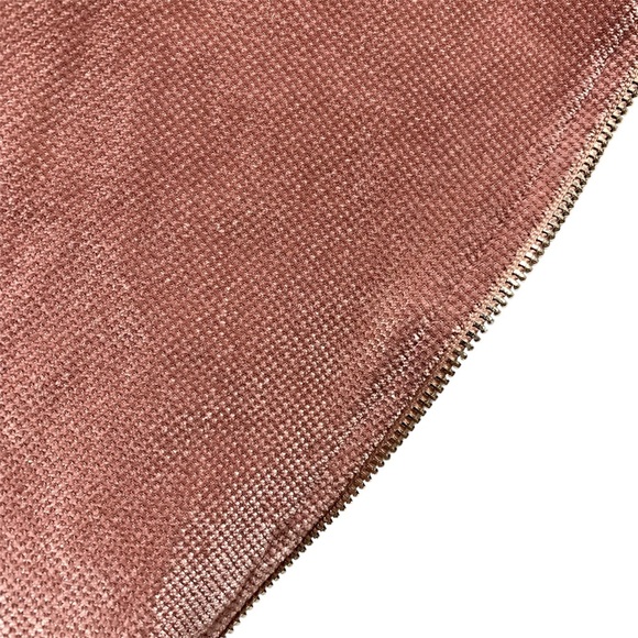 TOV Zipper Tunic Top Size‎ 40 Medium Pink Velvet Asymmetrical Hem Long Sleeve - Picture 6 of 13